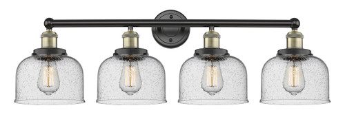INNOVATIONS 616-4W-BAB-G74 Bell 4 33.5 inch Bath Vanity Light Black Antique Brass