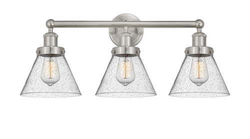 INNOVATIONS 616-3W-SN-G44 Cone 3 Light 24.5 inch Bath Vanity Light Brushed Satin Nickel