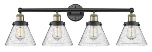 INNOVATIONS 616-4W-BAB-G44 Cone 4 33.5 inch Bath Vanity Light Black Antique Brass