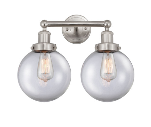 INNOVATIONS 616-2W-SN-G202-8 Beacon 2 Light 15.5 inch Bath Vanity Light Brushed Satin Nickel