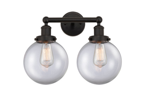 INNOVATIONS 616-2W-OB-G202-8 Beacon 2 Light 15.5 inch Bath Vanity Light Oil Rubbed Bronze