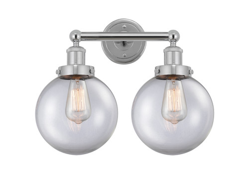 INNOVATIONS 616-2W-PC-G202-8 Beacon 2 Light 15.5 inch Bath Vanity Light Polished Chrome