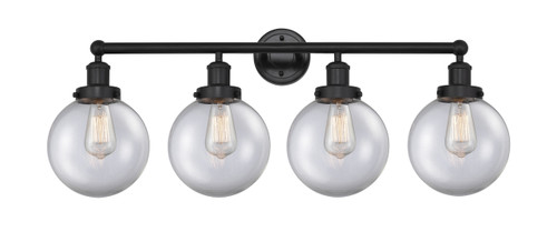 INNOVATIONS 616-4W-BK-G202-8 Beacon 4 Light 33.5 inch Bath Vanity Light Matte Black