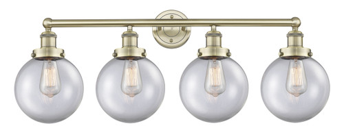 INNOVATIONS 616-4W-AB-G202-8 Beacon 4 33.5 inch Bath Vanity Light Antique Brass