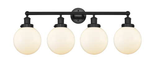 INNOVATIONS 616-4W-BK-G201-8 Beacon 4 Light 33.5 inch Bath Vanity Light Matte Black