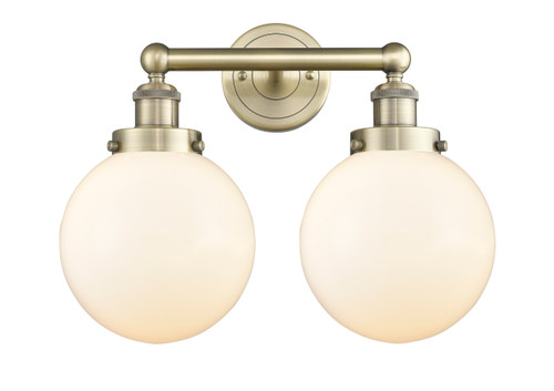 INNOVATIONS 616-2W-AB-G201-8 Beacon 2 15.5 inch Bath Vanity Light Antique Brass