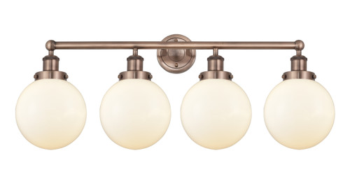 INNOVATIONS 616-4W-AC-G201-8 Beacon 4 33.5 inch Bath Vanity Light Antique Copper