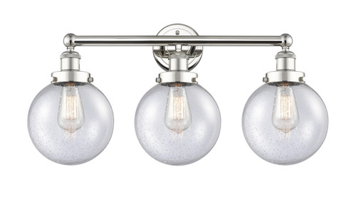 INNOVATIONS 616-3W-PN-G204-8 Beacon 3 24.5 inch Bath Vanity Light Polished Nickel