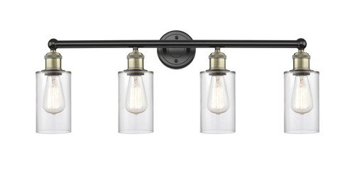 INNOVATIONS 616-4W-BAB-G802 Clymer 4 30.875 inch Bath Vanity Light Black Antique Brass