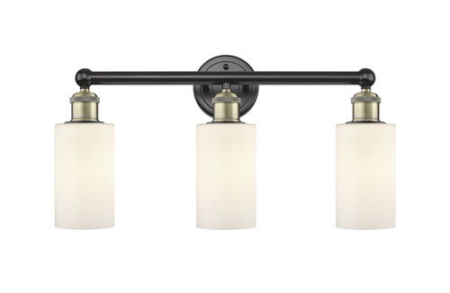 INNOVATIONS 616-3W-BAB-G801 Clymer 3 21.875 inch Bath Vanity Light Black Antique Brass