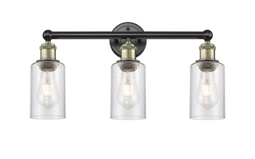 INNOVATIONS 616-3W-BAB-G804 Clymer 3 21.875 inch Bath Vanity Light Black Antique Brass