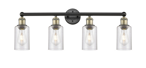 INNOVATIONS 616-4W-BAB-G804 Clymer 4 30.875 inch Bath Vanity Light Black Antique Brass