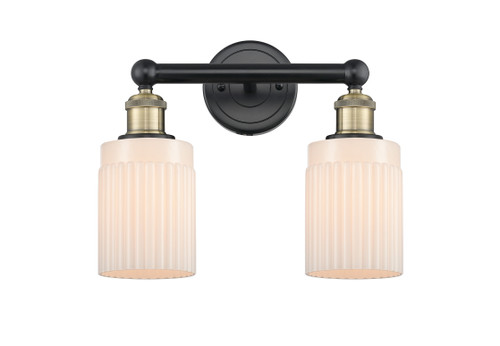 INNOVATIONS 616-2W-BAB-G341 Hadley 2 13.5 inch Bath Vanity Light Black Antique Brass