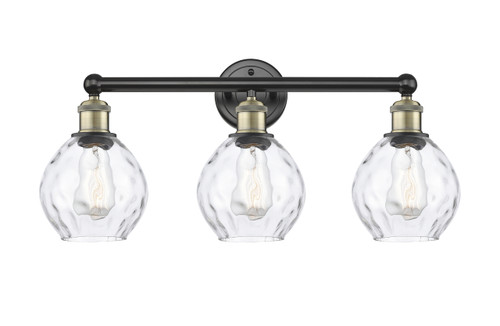 INNOVATIONS 616-3W-BAB-G362 Waverly 3 24 inch Bath Vanity Light Black Antique Brass
