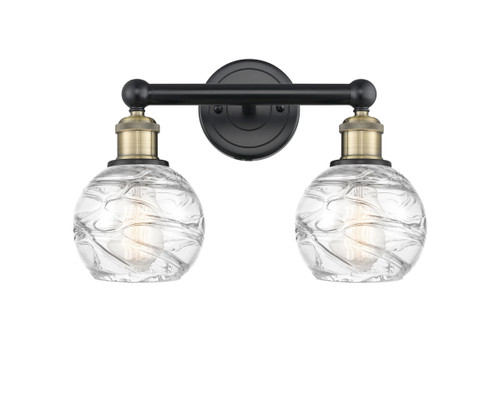 INNOVATIONS 616-2W-BAB-G1213-6 Athens Deco Swirl 2 15 inch Bath Vanity Light Black Antique Brass