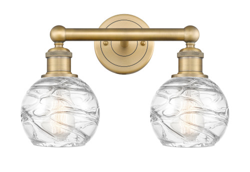 INNOVATIONS 616-2W-BB-G1213-6 Athens Deco Swirl 2 15 inch Bath Vanity Light Brushed Brass