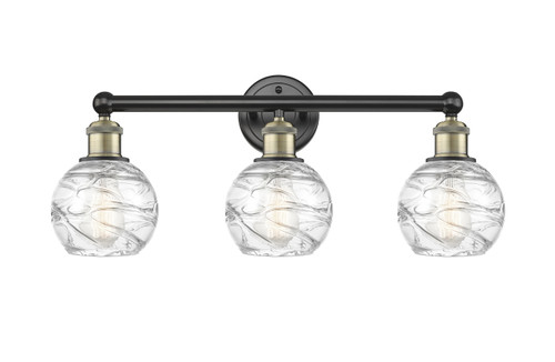 INNOVATIONS 616-3W-BAB-G1213-6 Athens Deco Swirl 3 24 inch Bath Vanity Light Black Antique Brass