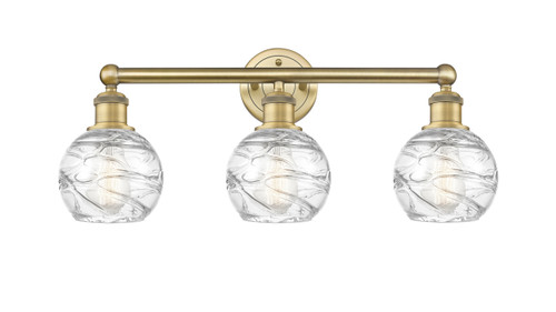 INNOVATIONS 616-3W-BB-G1213-6 Athens Deco Swirl 3 24 inch Bath Vanity Light Brushed Brass