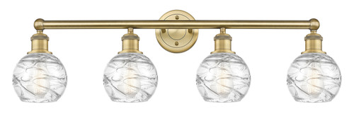 INNOVATIONS 616-4W-BB-G1213-6 Athens Deco Swirl 4 33 inch Bath Vanity Light Brushed Brass