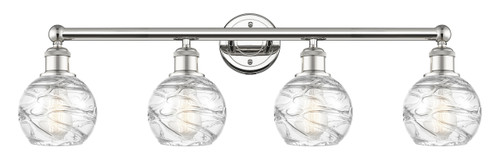 INNOVATIONS 616-4W-PN-G1213-6 Athens Deco Swirl 4 33 inch Bath Vanity Light Polished Nickel