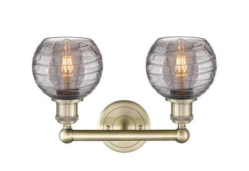 INNOVATIONS 616-2W-AB-G1213-6SM Athens Deco Swirl 2 15 inch Bath Vanity Light Antique Brass