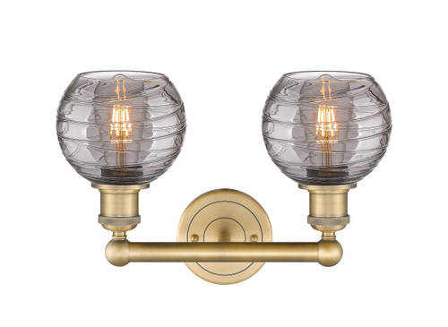 INNOVATIONS 616-2W-BB-G1213-6SM Athens Deco Swirl 2 15 inch Bath Vanity Light Brushed Brass