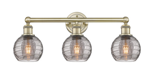 INNOVATIONS 616-3W-AB-G1213-6SM Athens Deco Swirl 3 24 inch Bath Vanity Light Antique Brass