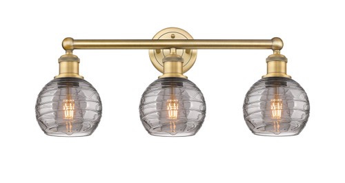 INNOVATIONS 616-3W-BB-G1213-6SM Athens Deco Swirl 3 24 inch Bath Vanity Light Brushed Brass