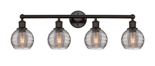 INNOVATIONS 616-4W-OB-G1213-6SM Athens Deco Swirl 4 Light 33 inch Bath Vanity Light Oil Rubbed Bronze