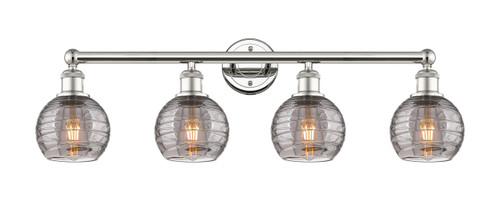 INNOVATIONS 616-4W-PN-G1213-6SM Athens Deco Swirl 4 33 inch Bath Vanity Light Polished Nickel