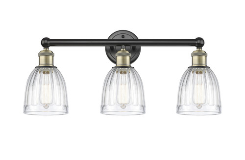 INNOVATIONS 616-3W-BAB-G442 Brookfield 3 23.75 inch Bath Vanity Light Black Antique Brass