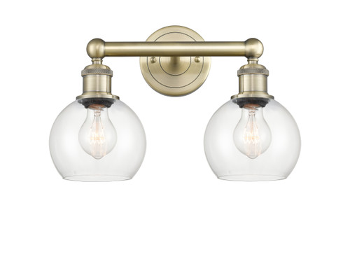 INNOVATIONS 616-2W-AB-G122-6 Athens 2 15 inch Bath Vanity Light Antique Brass