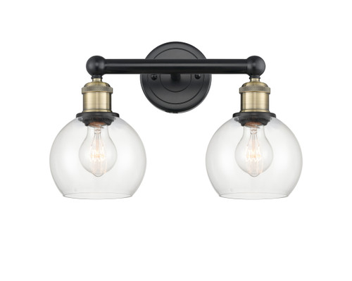 INNOVATIONS 616-2W-BAB-G122-6 Athens 2 15 inch Bath Vanity Light Black Antique Brass