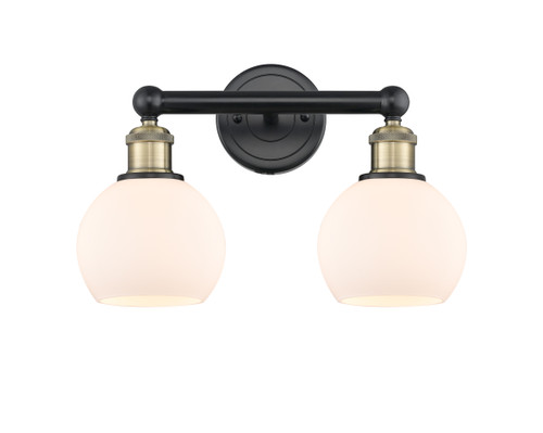 INNOVATIONS 616-2W-BAB-G121-6 Athens 2 15 inch Bath Vanity Light Black Antique Brass