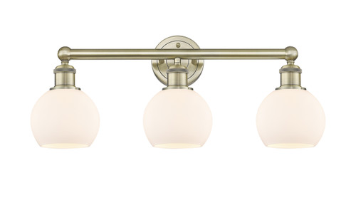 INNOVATIONS 616-3W-AB-G121-6 Athens 3 24 inch Bath Vanity Light Antique Brass