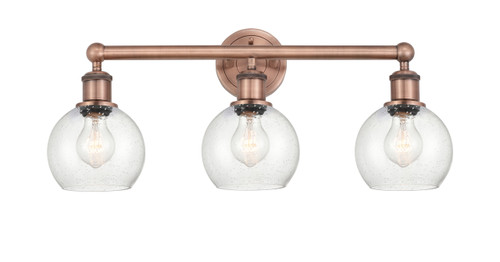 INNOVATIONS 616-3W-AC-G124-6 Athens 3 24 inch Bath Vanity Light Antique Copper