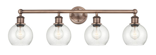 INNOVATIONS 616-4W-AC-G124-6 Athens 4 33 inch Bath Vanity Light Antique Copper