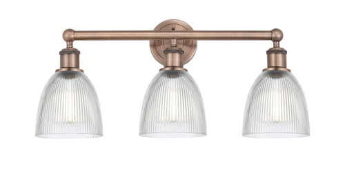 INNOVATIONS 616-3W-AC-G382 Castile 3 24 inch Bath Vanity Light Antique Copper