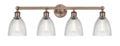 INNOVATIONS 616-4W-AC-G382 Castile 4 33 inch Bath Vanity Light Antique Copper
