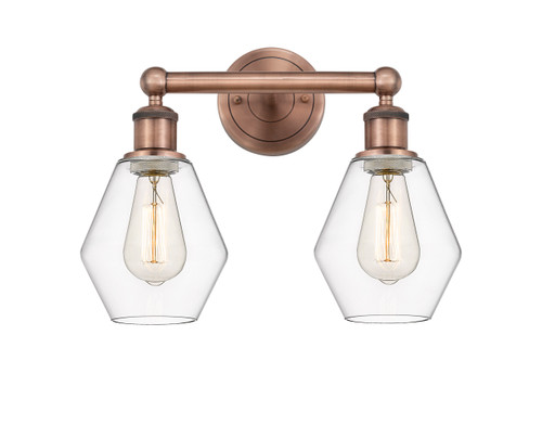 INNOVATIONS 616-2W-AC-G652-6 Cindyrella 2 15 inch Bath Vanity Light Antique Copper