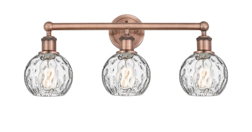 INNOVATIONS 616-3W-AC-G1215-6 Athens Water Glass 3 24 inch Bath Vanity Light Antique Copper