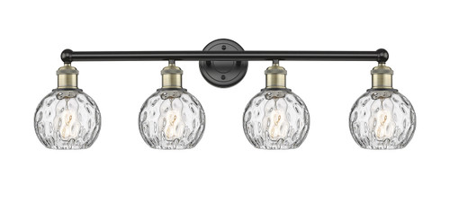 INNOVATIONS 616-4W-BAB-G1215-6 Athens Water Glass 4 33 inch Bath Vanity Light Black Antique Brass