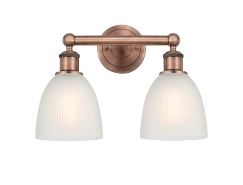 INNOVATIONS 616-2W-AC-G381 Castile 2 15 inch Bath Vanity Light Antique Copper