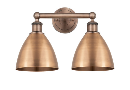 INNOVATIONS 616-2W-AC-MBD-75-AC Metal Bristol 2 16.5 inch Bath Vanity Light Antique Copper
