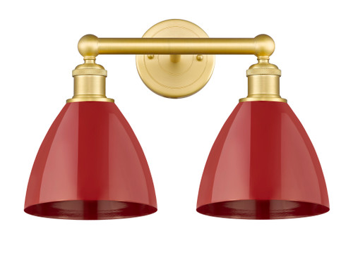 INNOVATIONS 616-2W-SG-MBD-75-RD Plymouth Dome 2 16.5 inch Bath Vanity Light Satin Gold