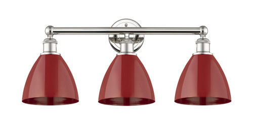 INNOVATIONS 616-3W-PN-MBD-75-RD Plymouth Dome 3 25.5 inch Bath Vanity Light Polished Nickel
