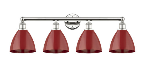 INNOVATIONS 616-4W-PN-MBD-75-RD Plymouth Dome 4 34.5 inch Bath Vanity Light Polished Nickel
