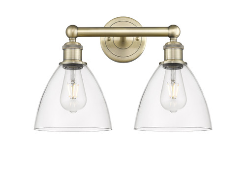 INNOVATIONS 616-2W-AB-GBD-752 Bristol Glass 2 16.5 inch Bath Vanity Light Antique Brass