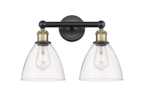INNOVATIONS 616-2W-BAB-GBD-752 Bristol Glass 2 16.5 inch Bath Vanity Light Black Antique Brass