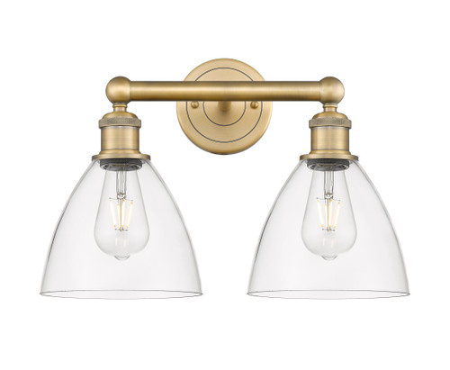 INNOVATIONS 616-2W-BB-GBD-752 Bristol Glass 2 16.5 inch Bath Vanity Light Brushed Brass